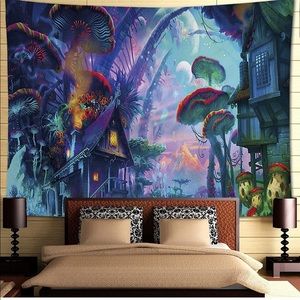 Trippy neon tapestry